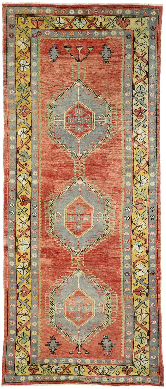5 x 12 Vintage Turkish Oushak Rug 52174