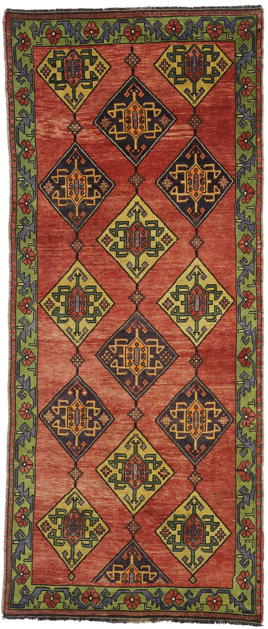 5 x 11 Vintage Turkish Oushak Rug 52177