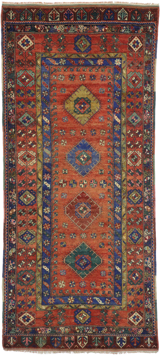 5 x 10 Vintage Turkish Oushak Rug 52180