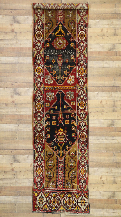 3 x 13 Antique Turkish Oushak Runner 52196
