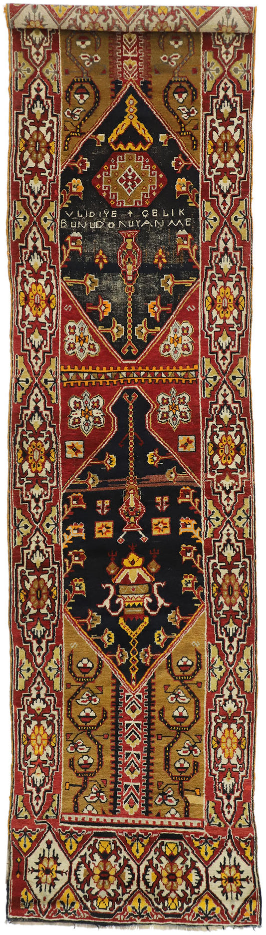 3 x 13 Antique Turkish Oushak Runner 52196
