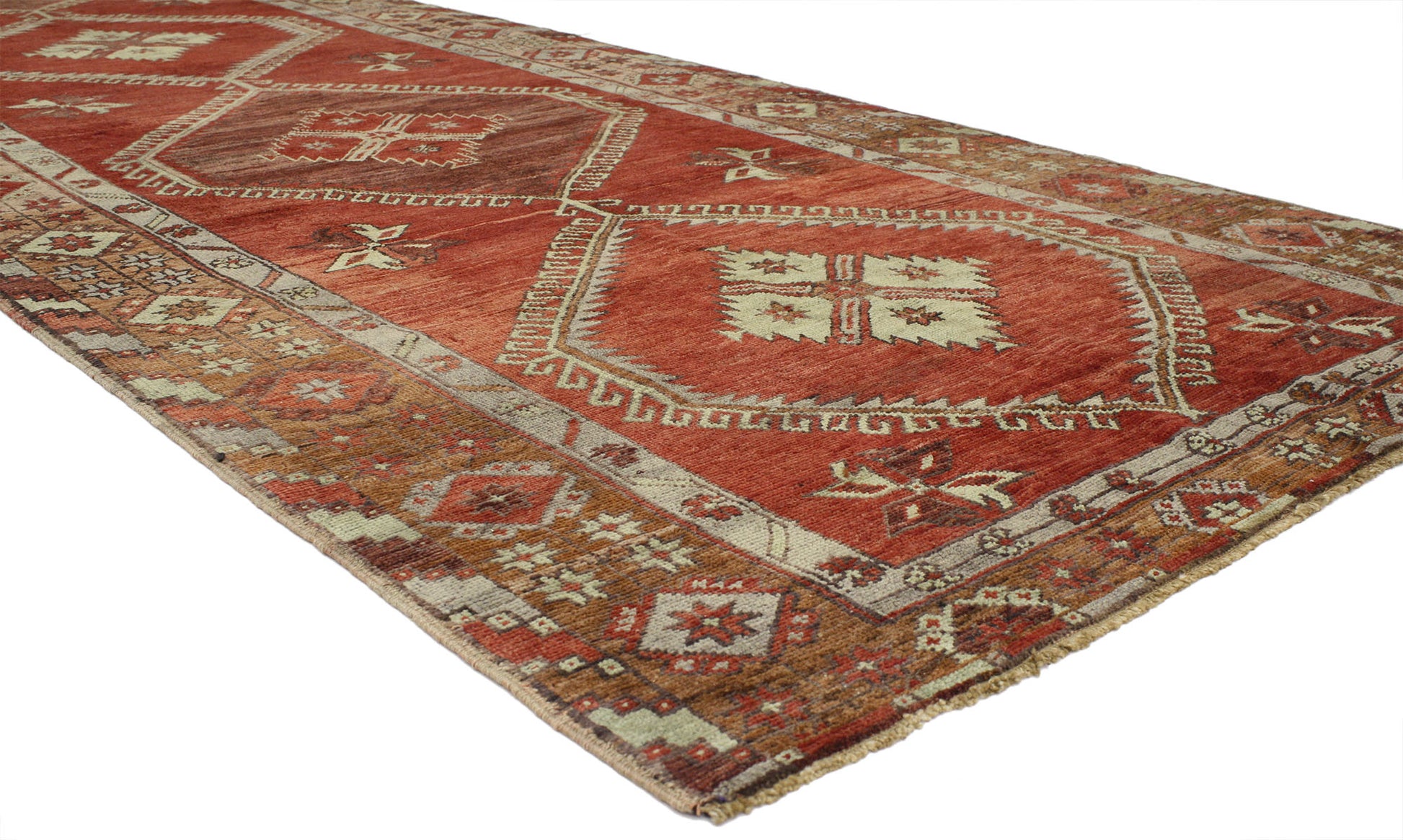 5 x 15 Vintage Turkish Oushak Rug 52247