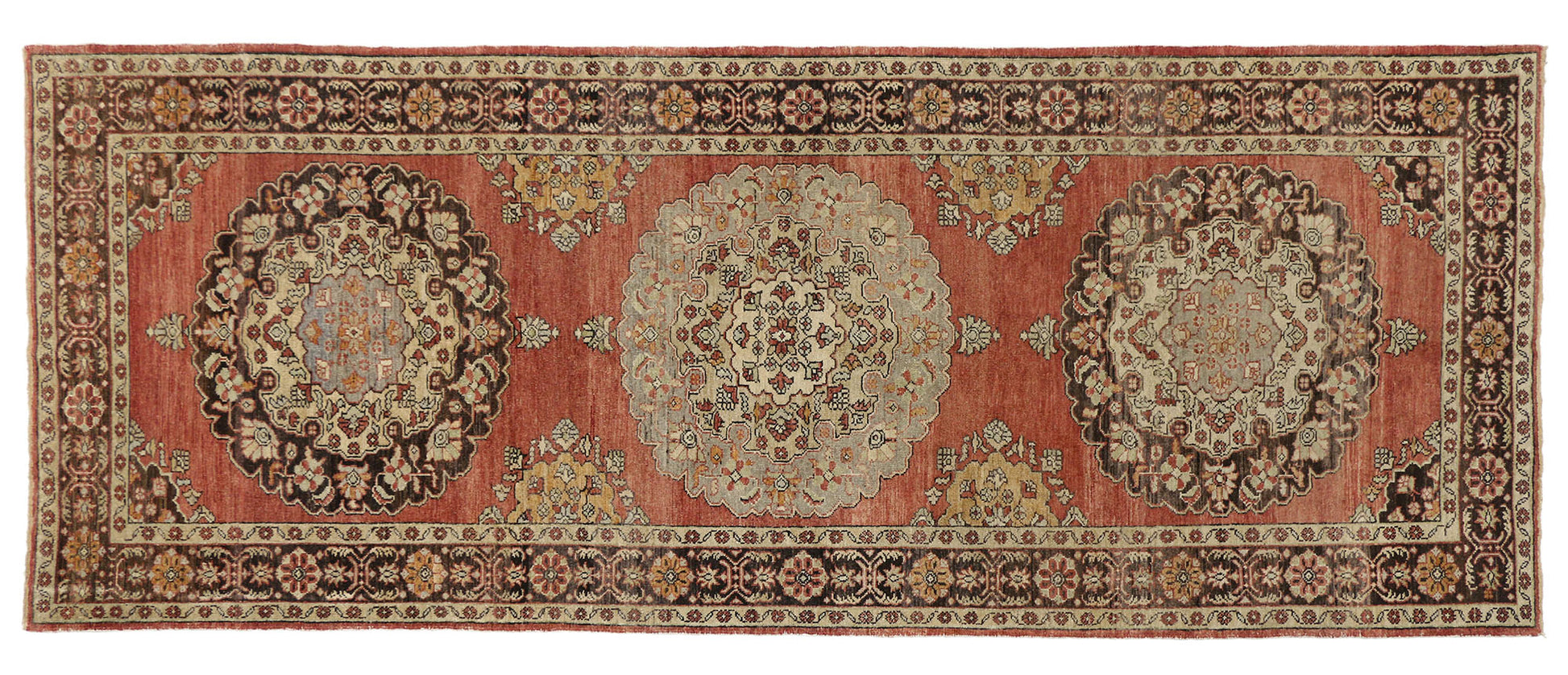 5 x 14 Vintage Turkish Oushak Rug 52248