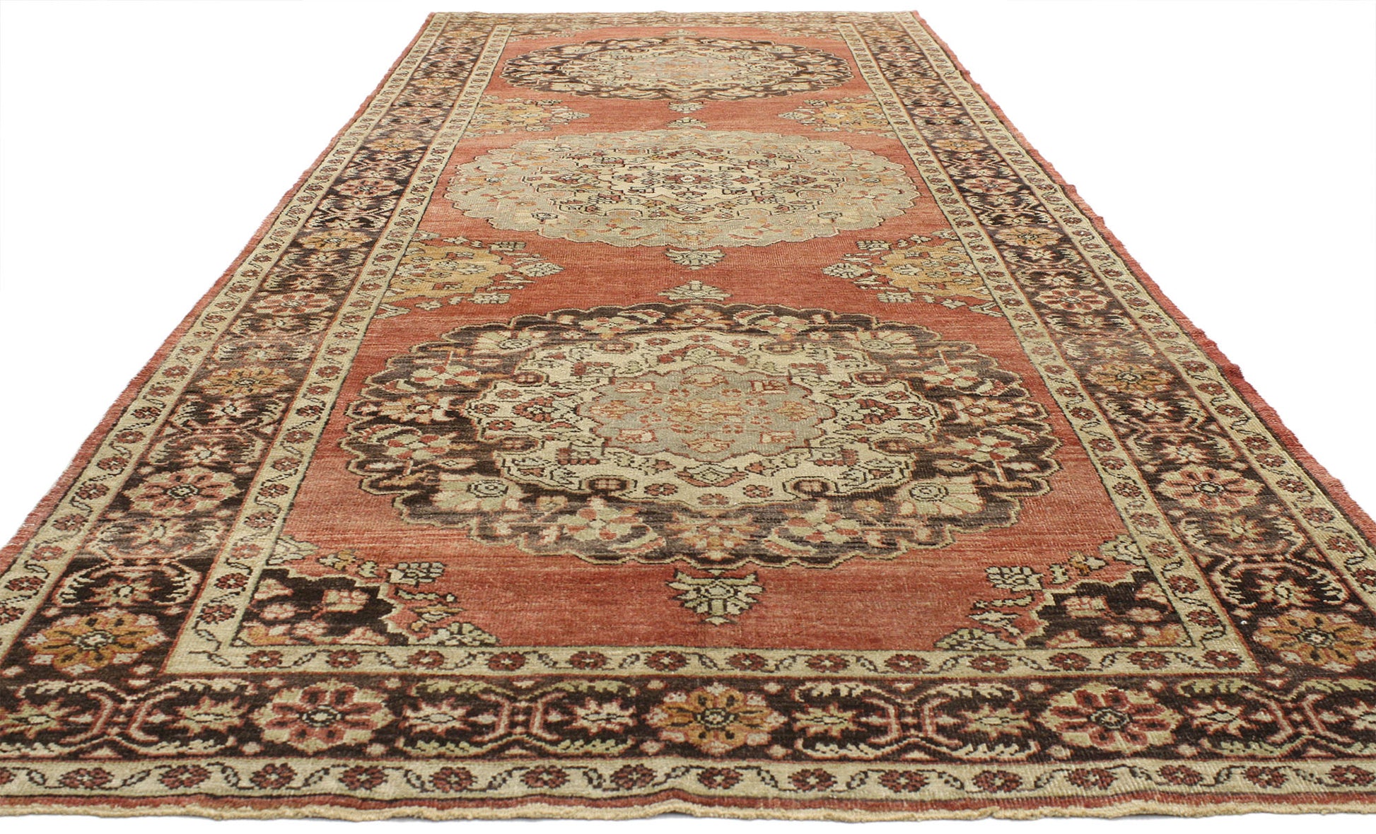 5 x 14 Vintage Turkish Oushak Rug 52248