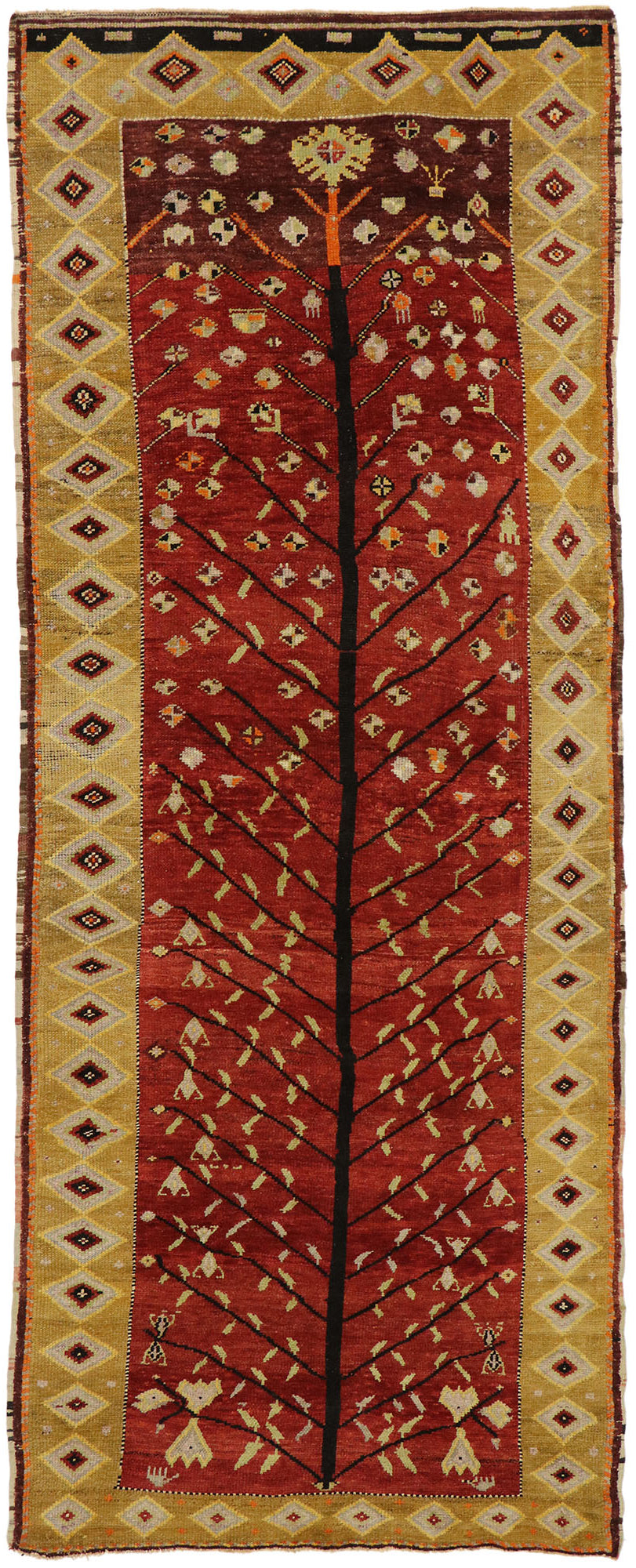 5 x 11 Vintage Turkish Oushak Gallery Rug 52252