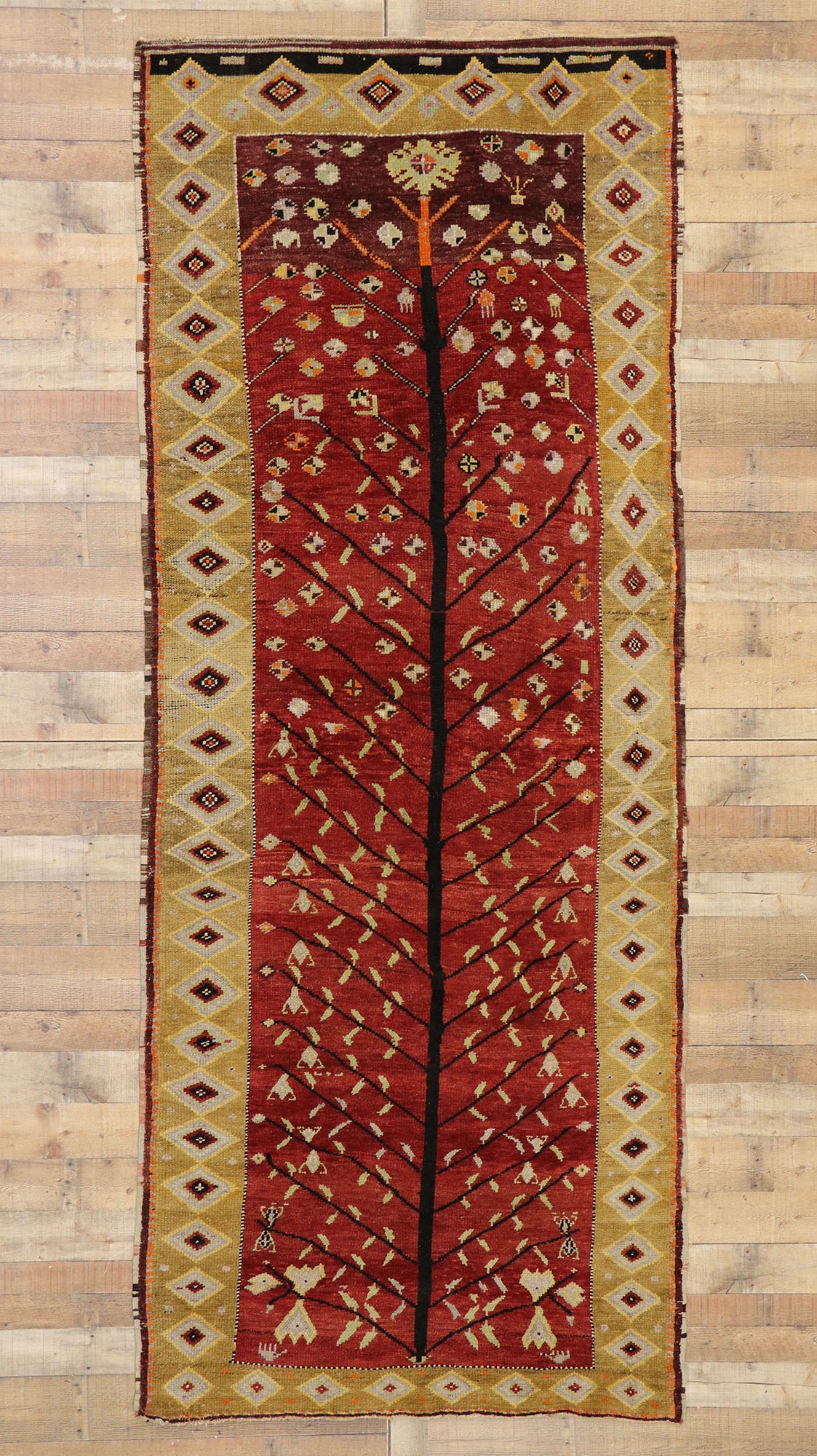 5 x 11 Vintage Turkish Oushak Gallery Rug 52252
