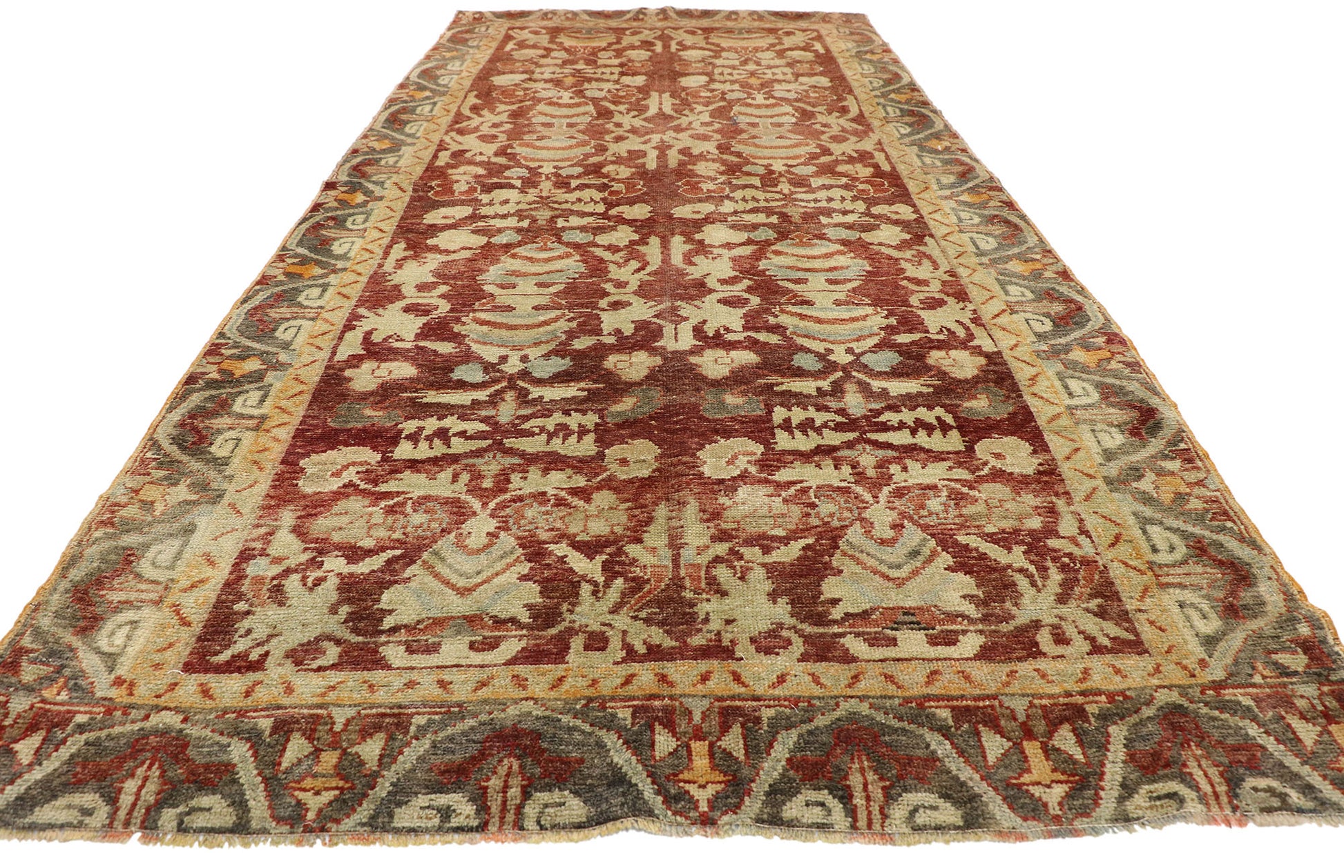 5 x 10 Vintage Turkish Oushak Gallery Rug 52253