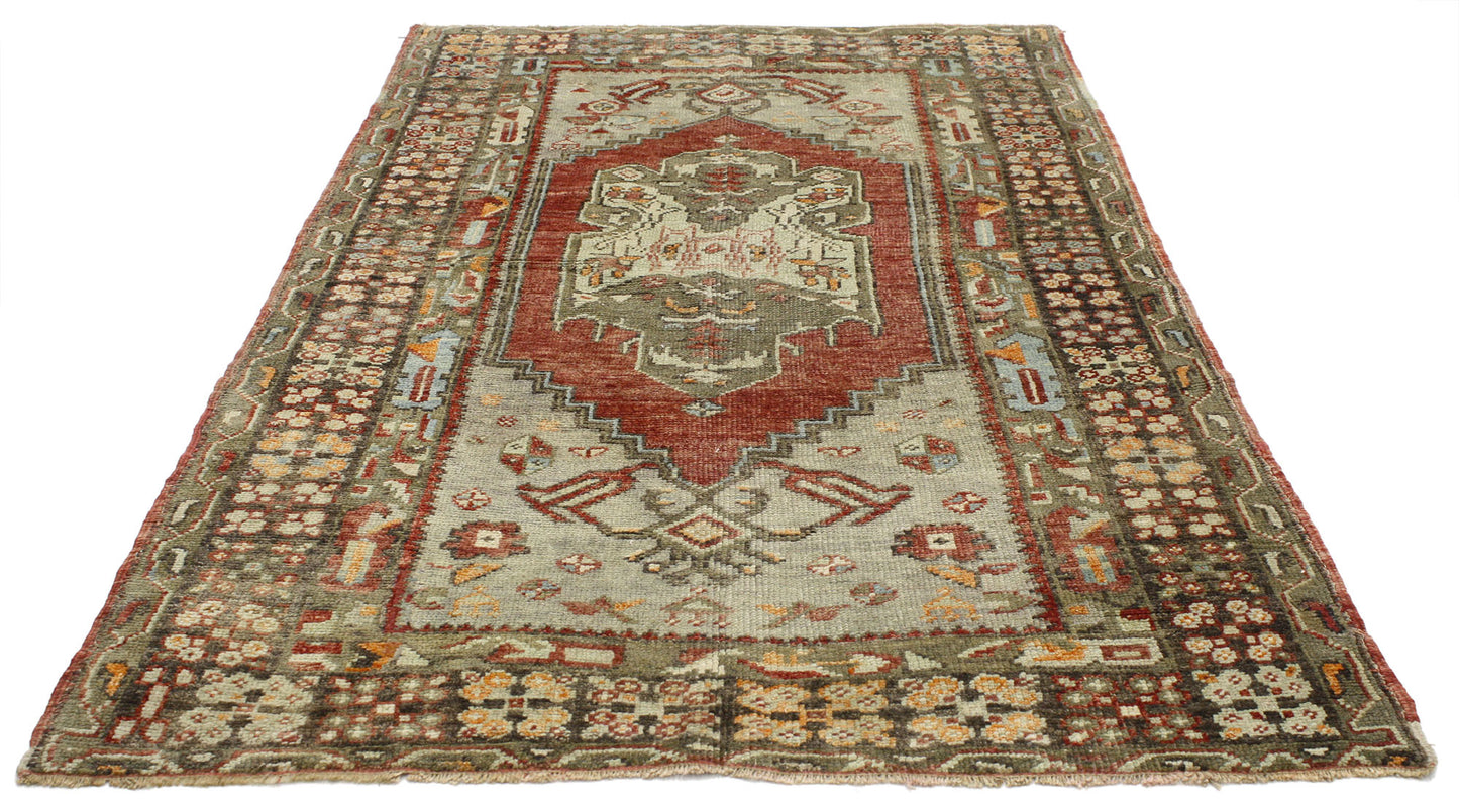3 x 6 Vintage Turkish Oushak Rug 52257