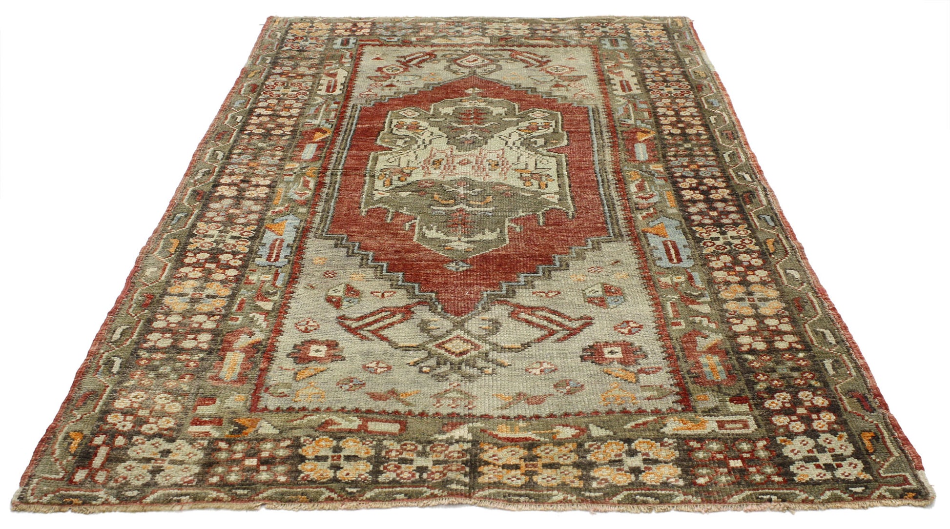 3 x 6 Vintage Turkish Oushak Rug 52257