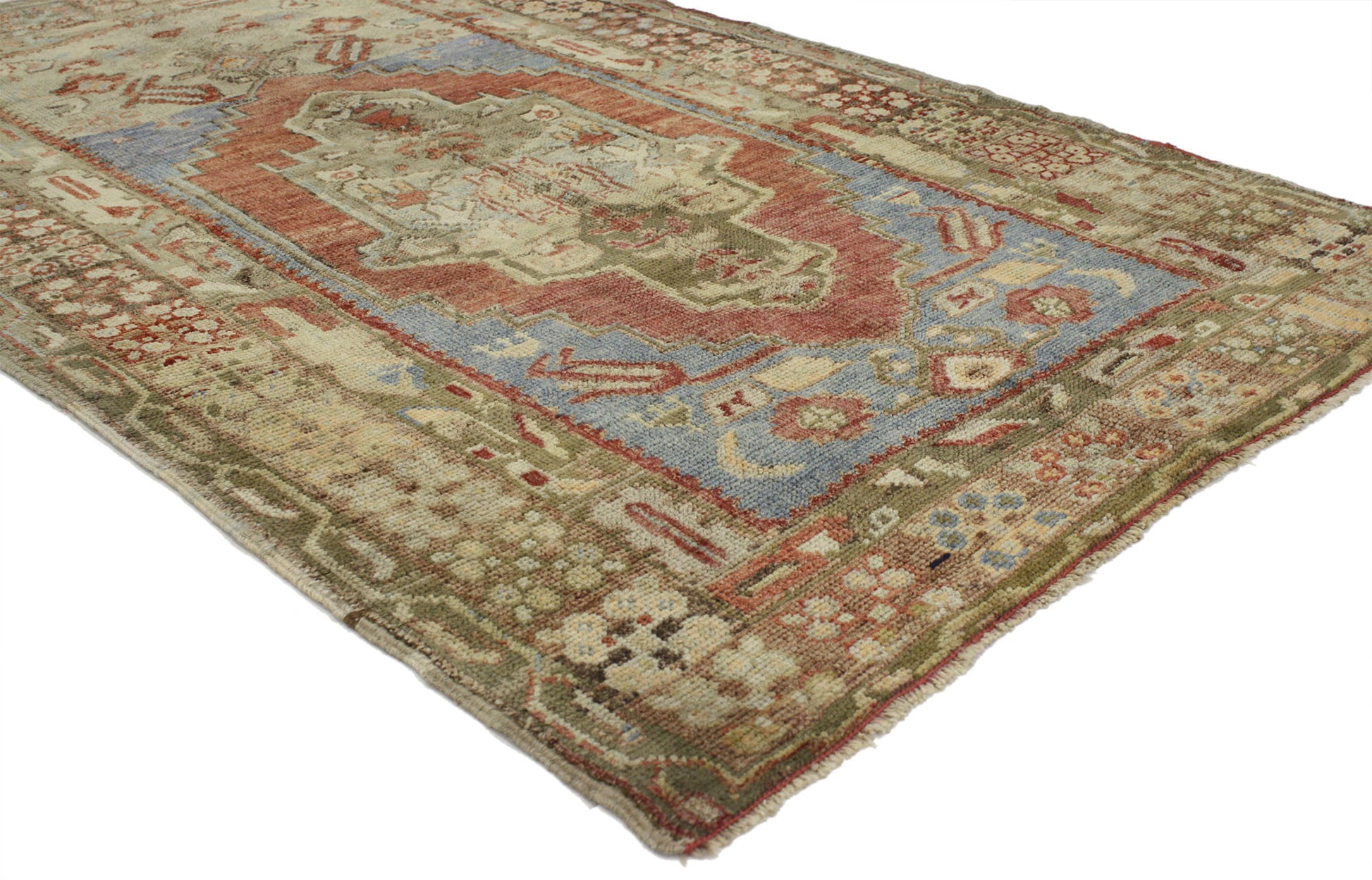 3 x 5 Vintage Turkish Oushak Rug 52258