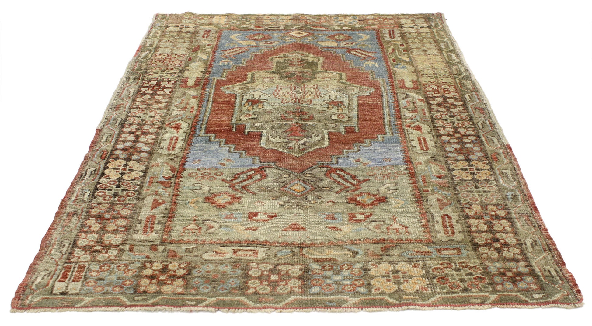 3 x 5 Vintage Turkish Oushak Rug 52258