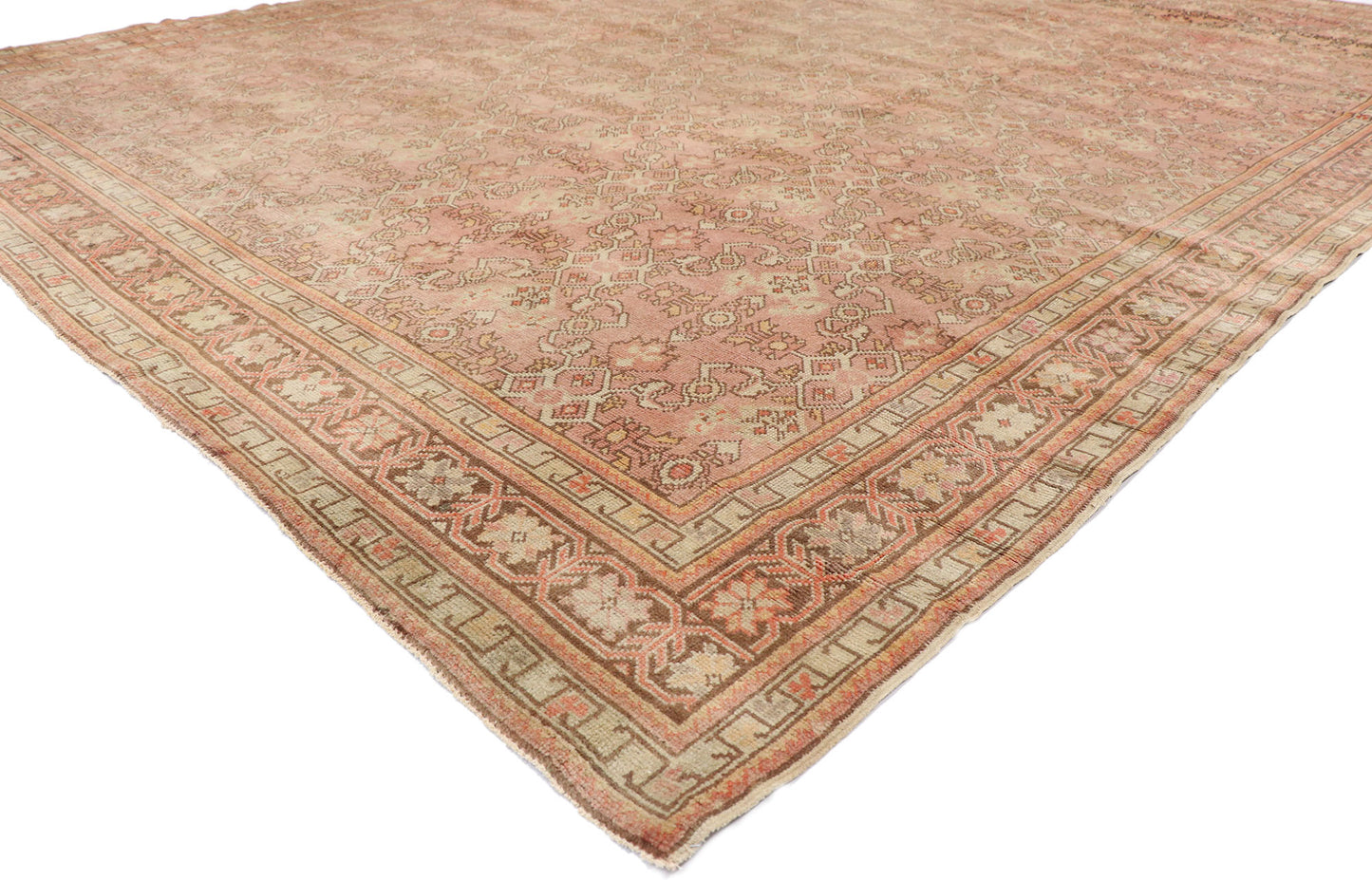 10 x 13 Vintage Turkish Oushak Rug 52289