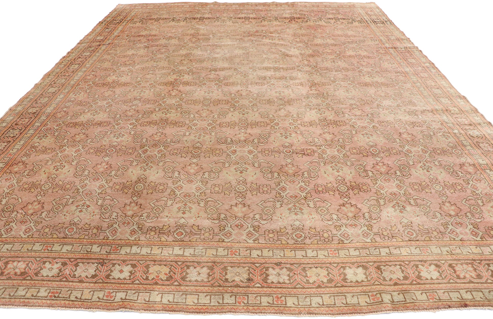 10 x 13 Vintage Turkish Oushak Rug 52289