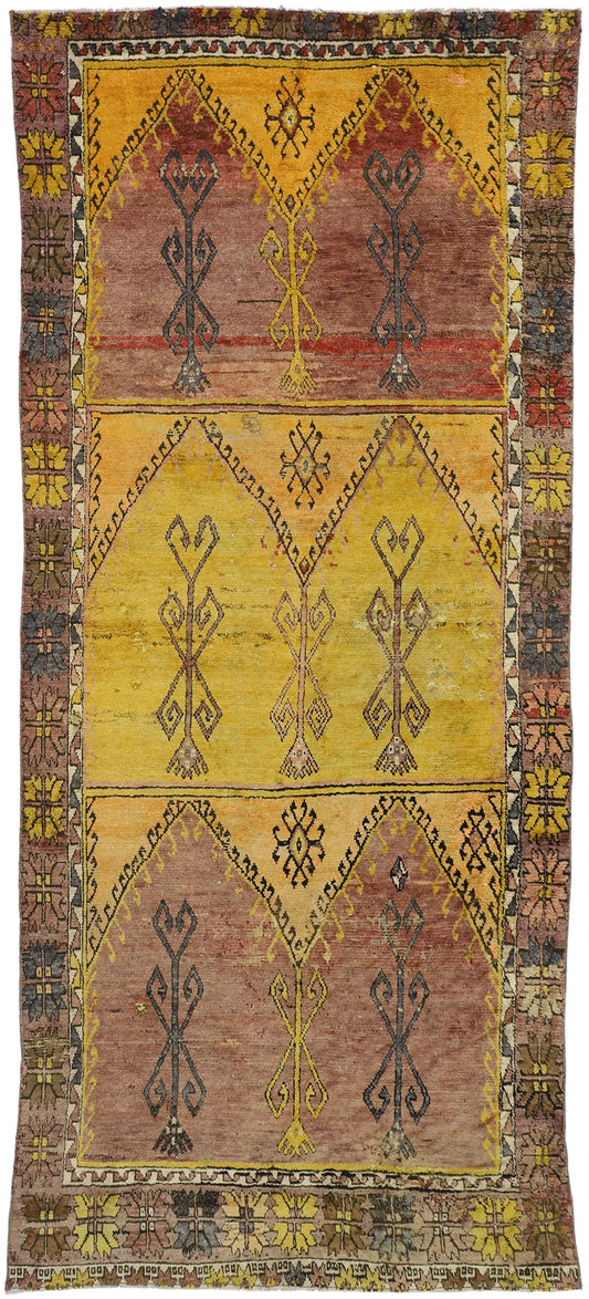 5 x 11 Vintage Turkish Oushak Rug 52290