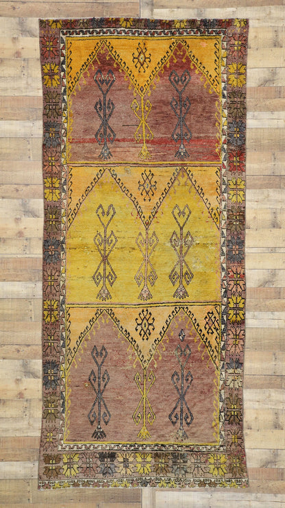 5 x 11 Vintage Turkish Oushak Rug 52290