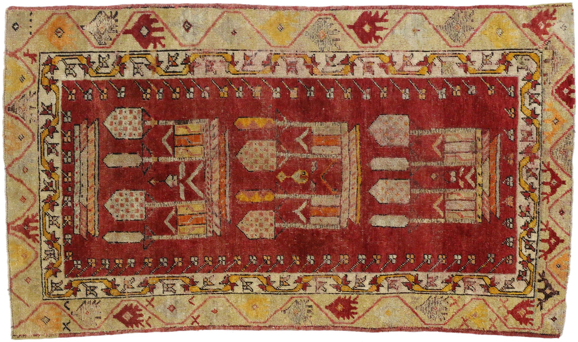 3 x 5 Vintage Anatolian Kirsehir Prayer Rug 52295