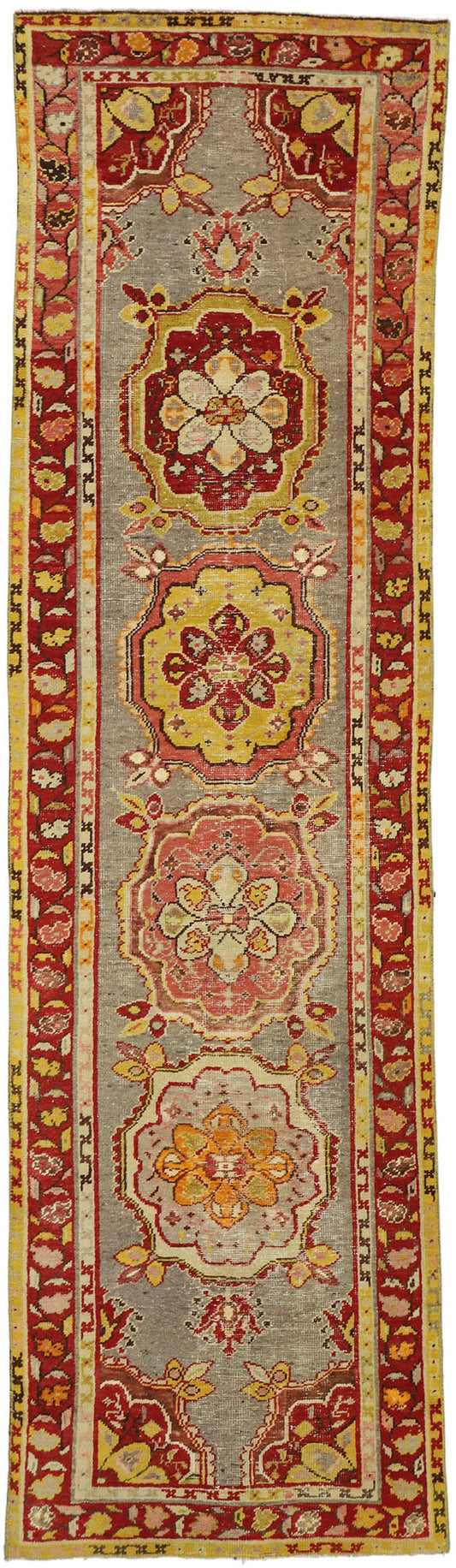 3 x 10 Vintage Turkish Oushak Runner 52296