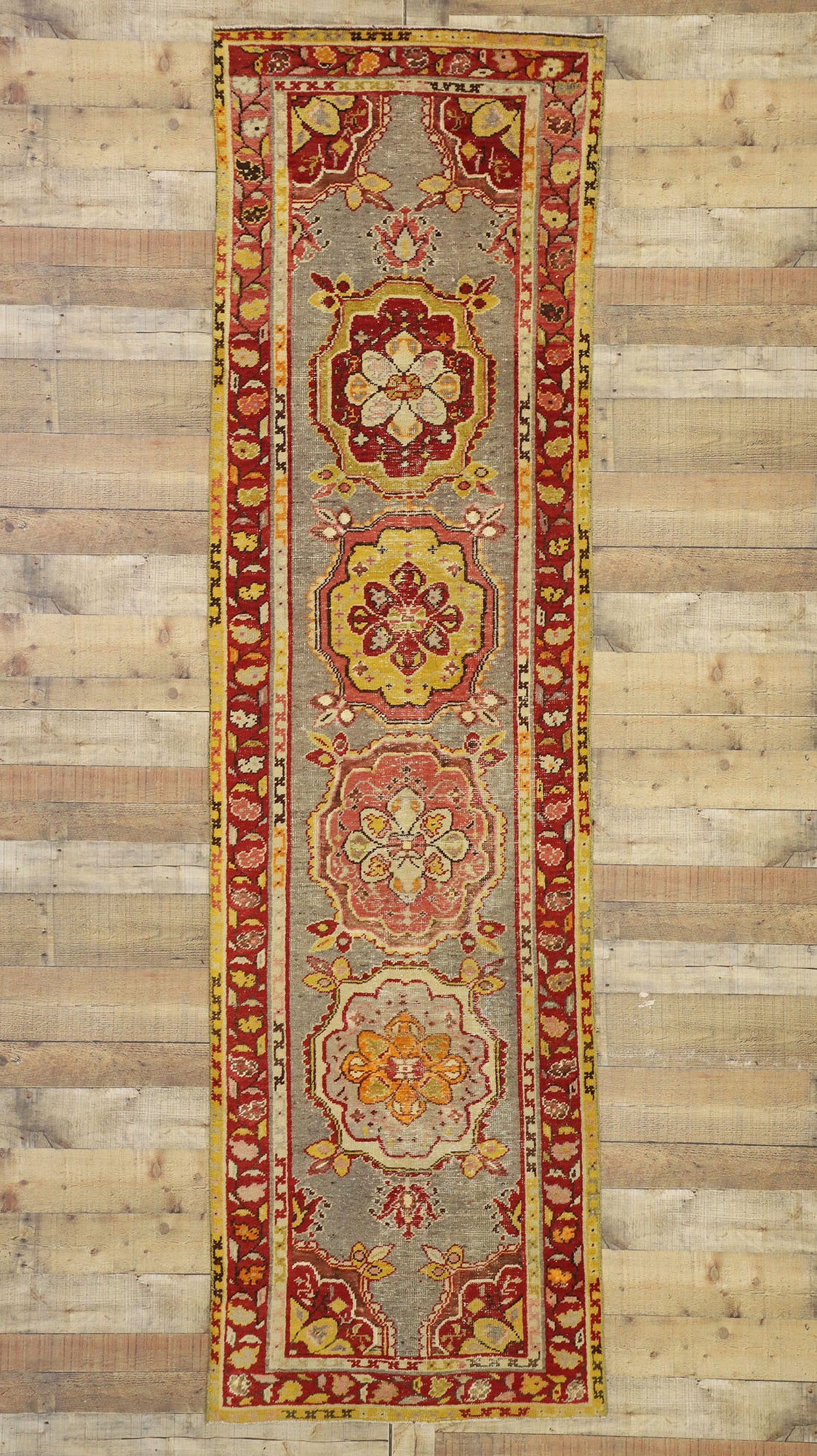 3 x 10 Vintage Turkish Oushak Runner 52296