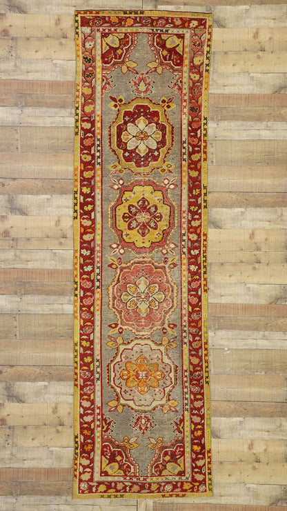 3 x 10 Vintage Turkish Oushak Runner 52296