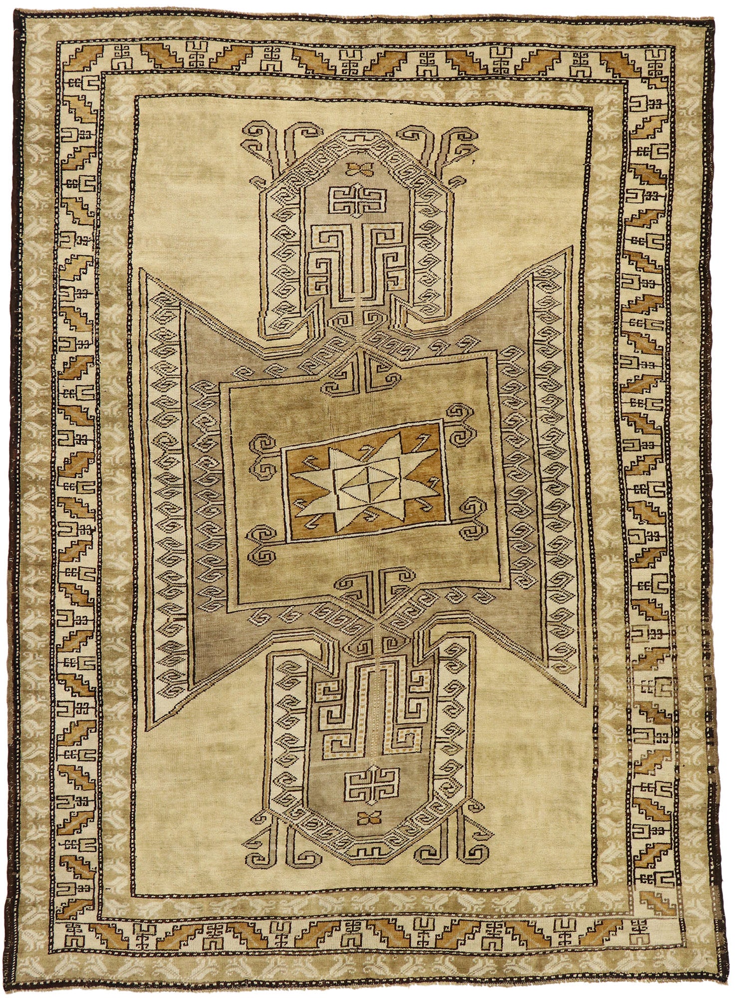 7 x 9 Vintage Turkish Kars Rug 52297