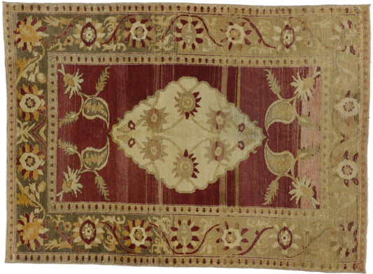 4 x 6 Vintage Turkish Oushak Rug 52299