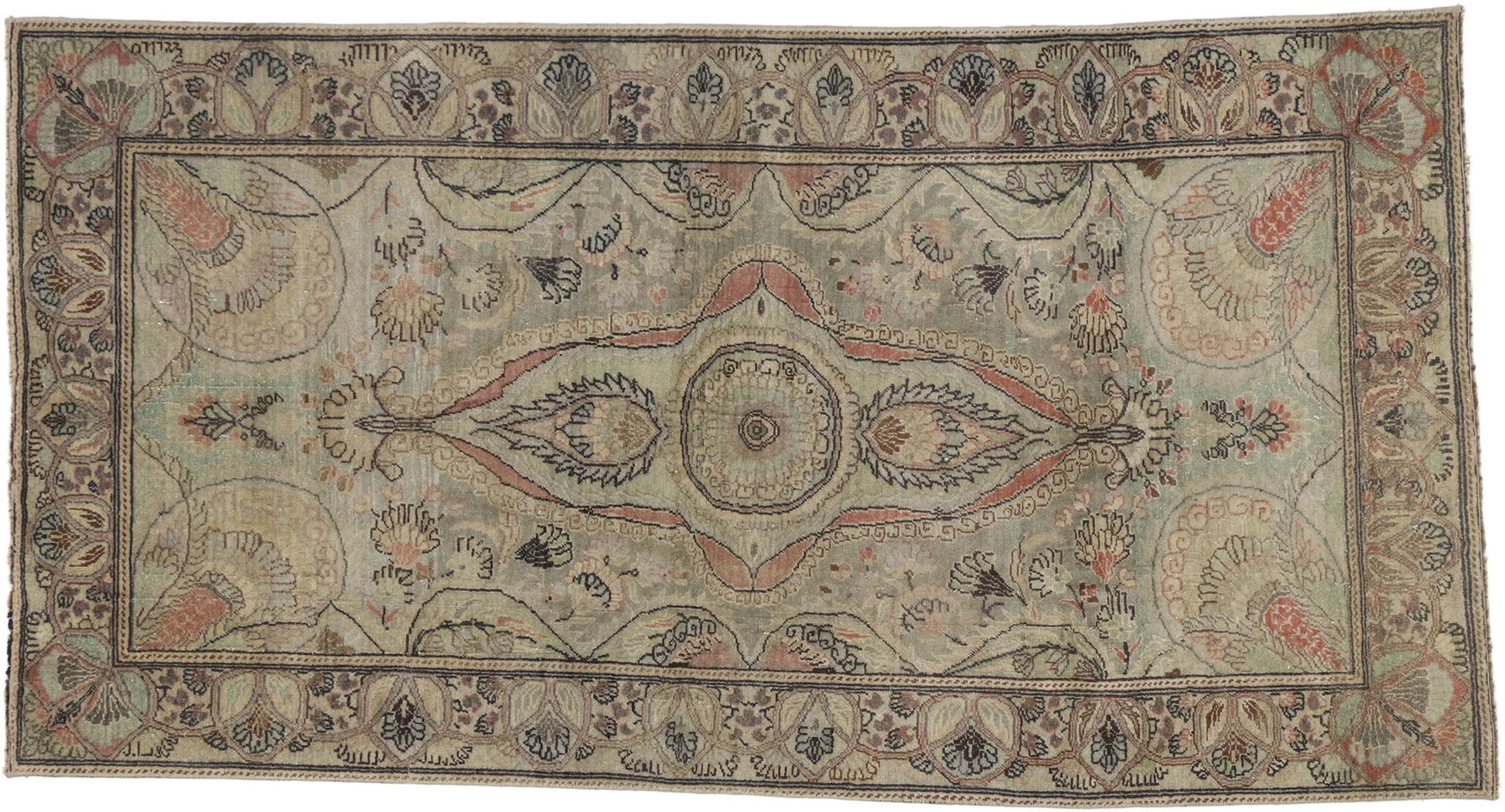 4 x 7 Vintage Turkish Oushak Rug 52332