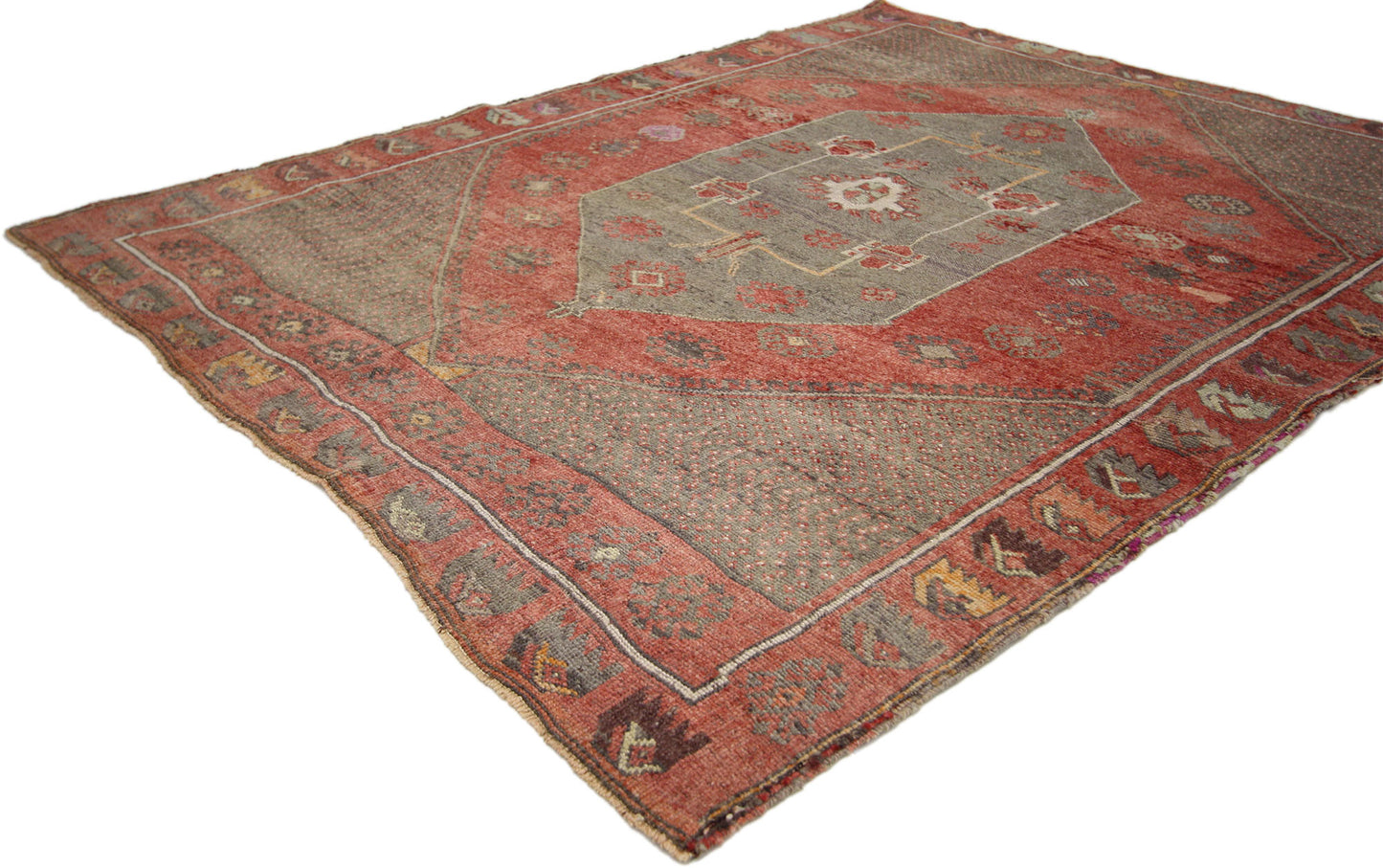 4 x 5 Vintage Turkish Oushak Rug 52334