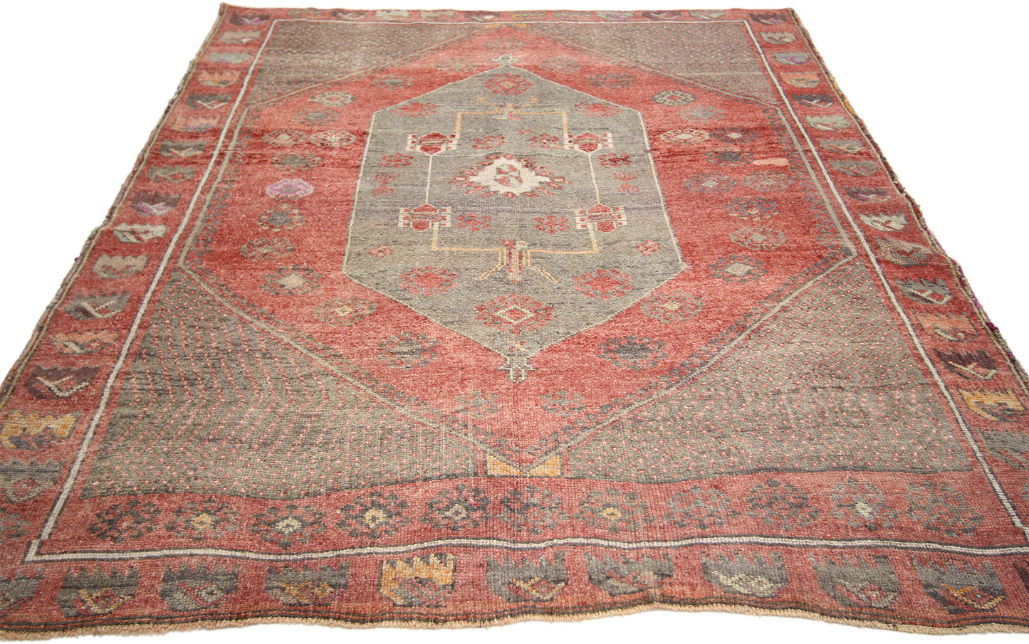 4 x 5 Vintage Turkish Oushak Rug 52334