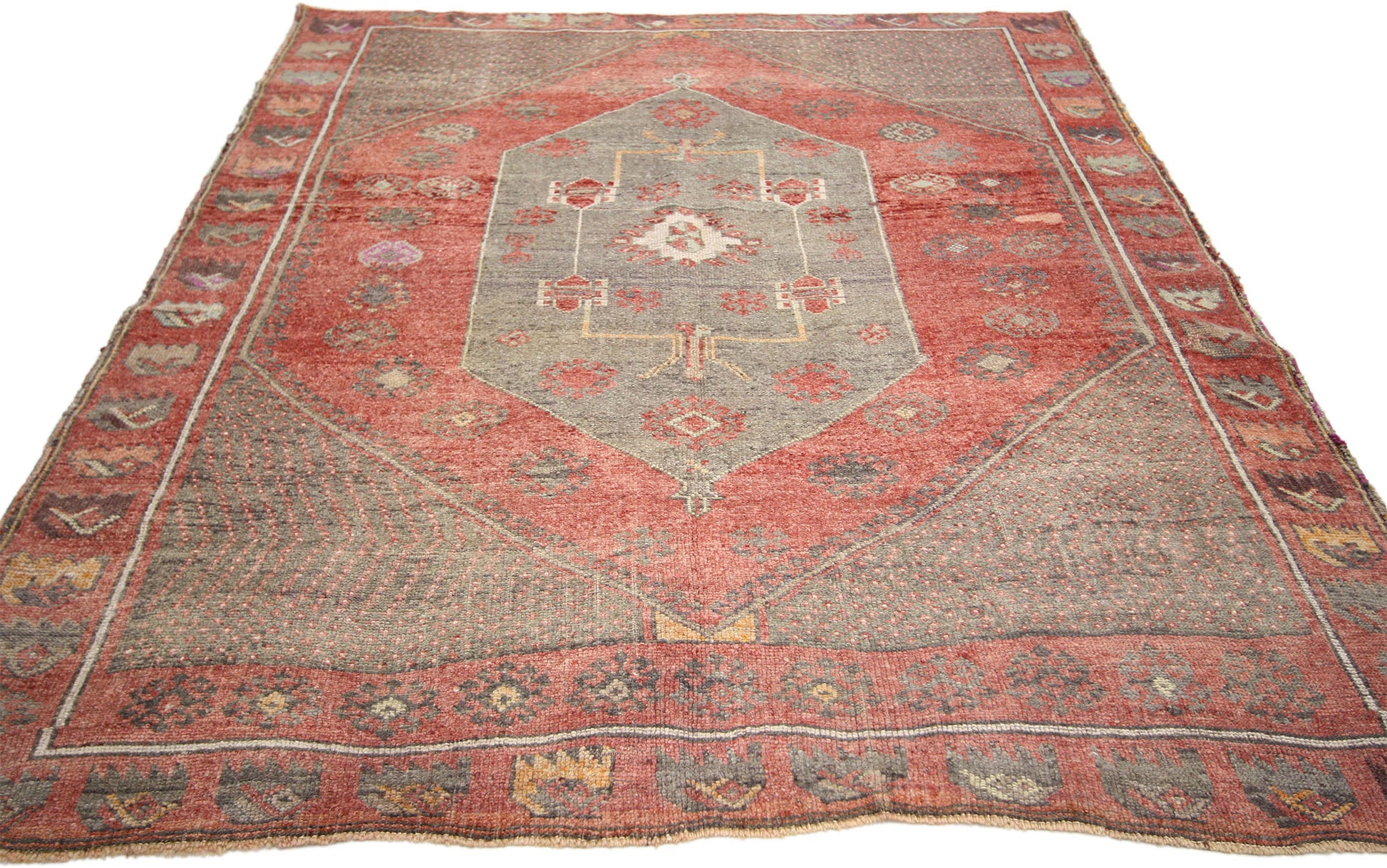 4 x 5 Vintage Turkish Oushak Rug 52334
