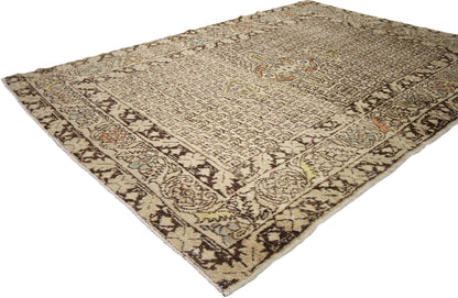 4 x 6 Vintage Turkish Oushak Rug 52335