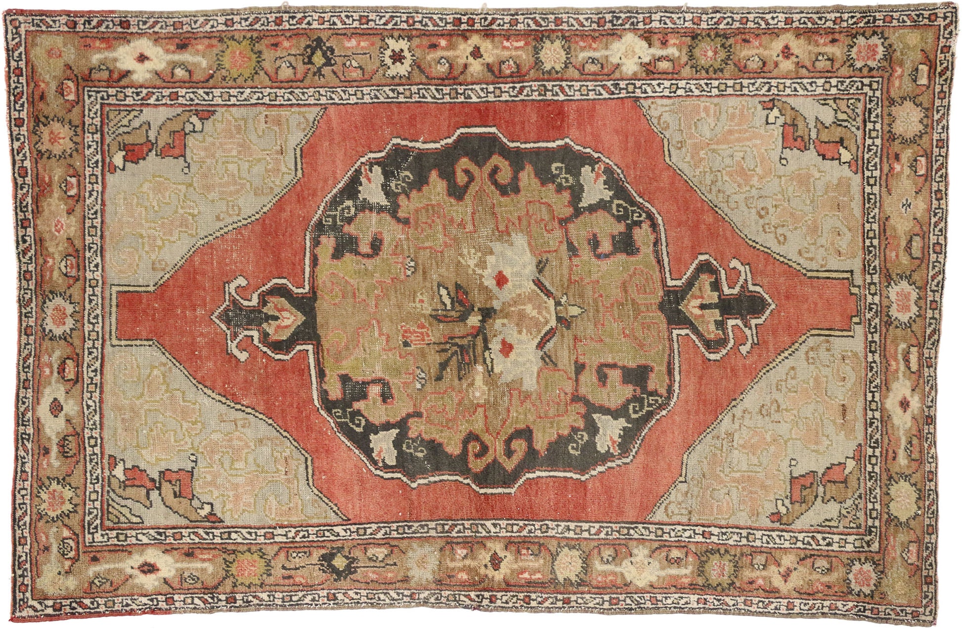4 x 7 Vintage Turkish Oushak Rug 52341