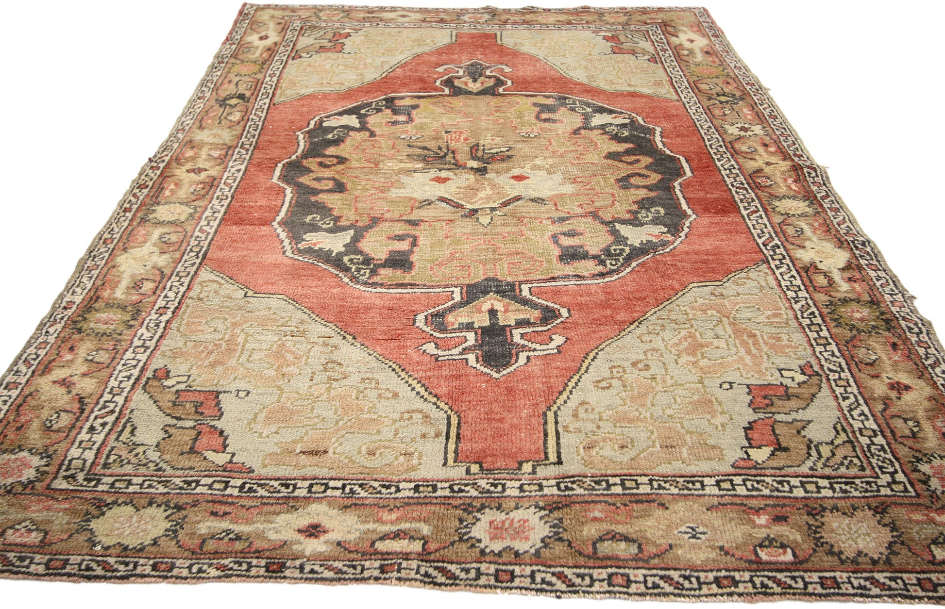 4 x 7 Vintage Turkish Oushak Rug 52341