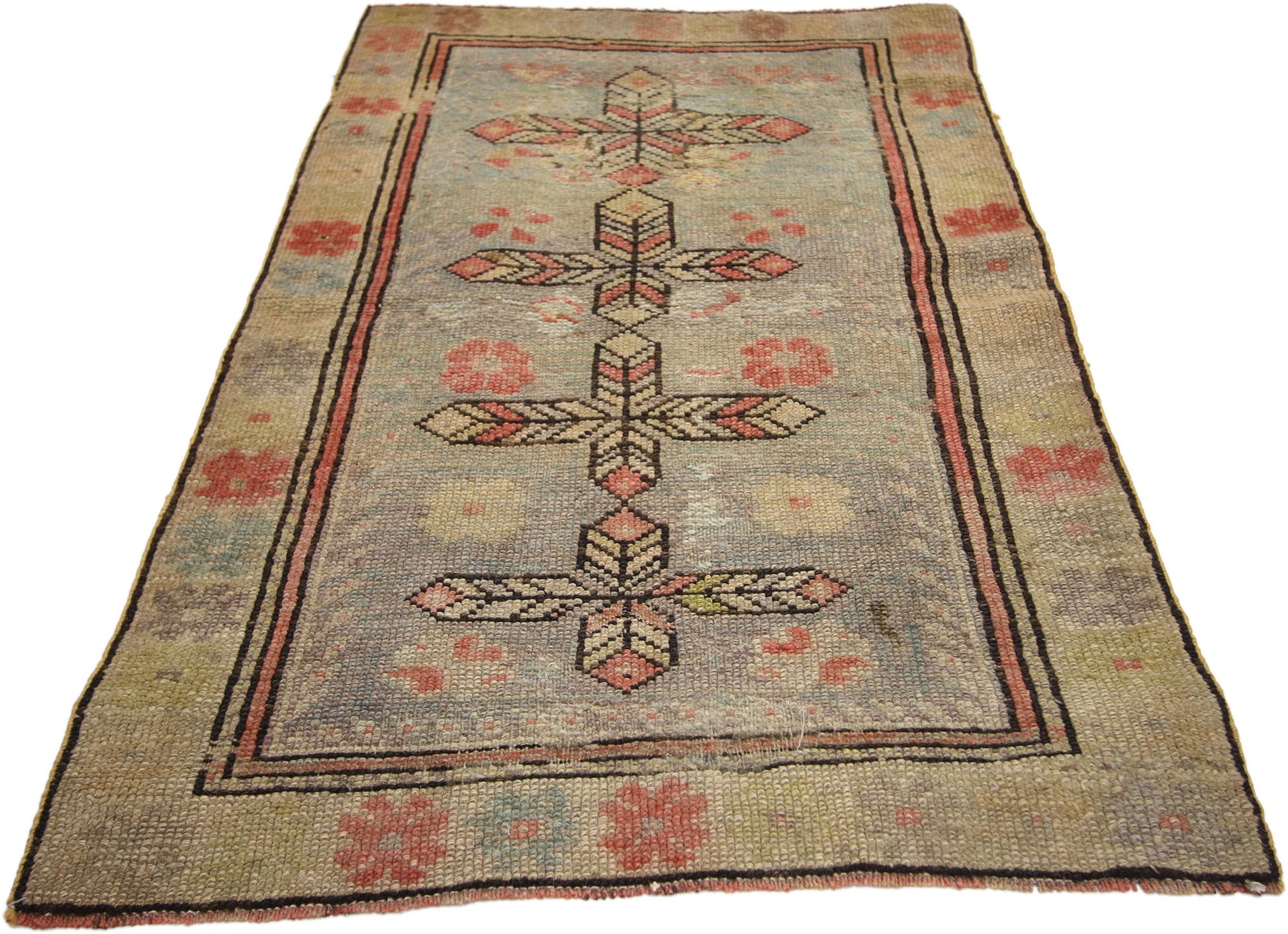 2 x 4 Vintage Turkish Oushak Rug 52347