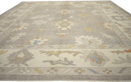 10 x 12 Earth-Tone Turkish Oushak Rug 52355