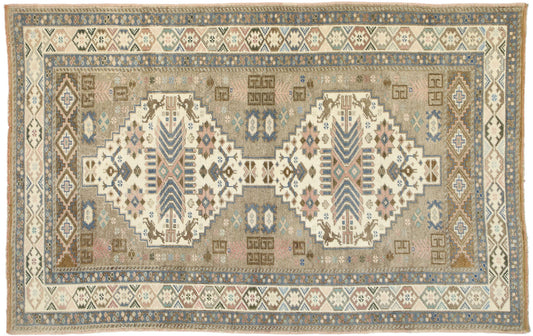 3 x 5 Vintage Turkish Oushak Rug 52394