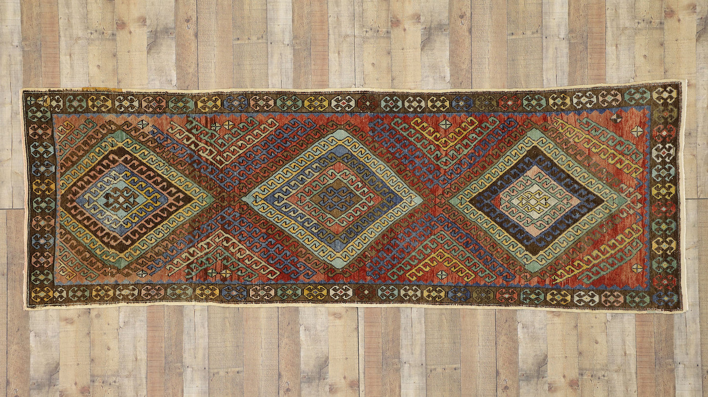 3 x 10 Vintage Turkish Oushak Runner 52396