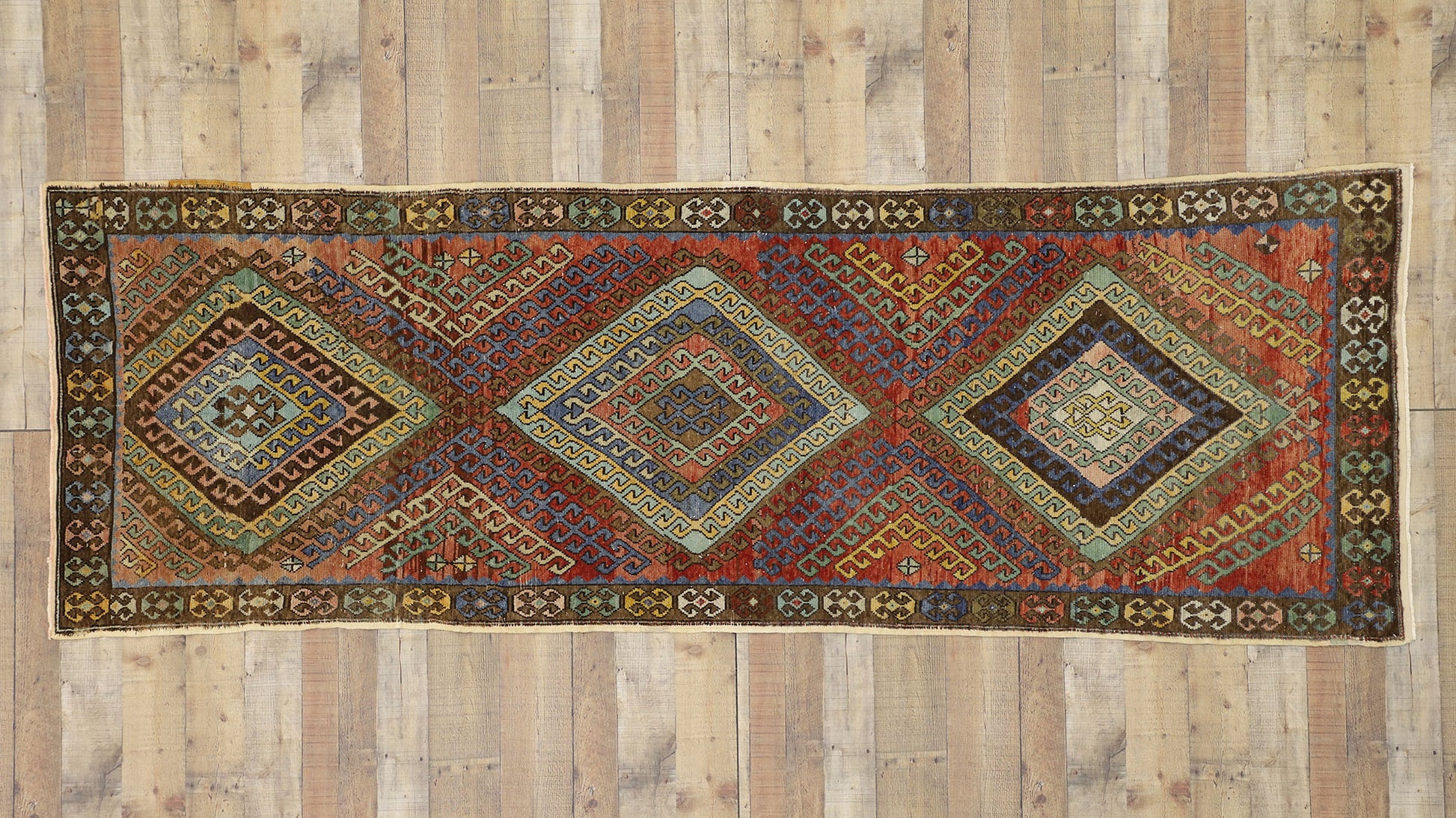 3 x 10 Vintage Turkish Oushak Runner 52396