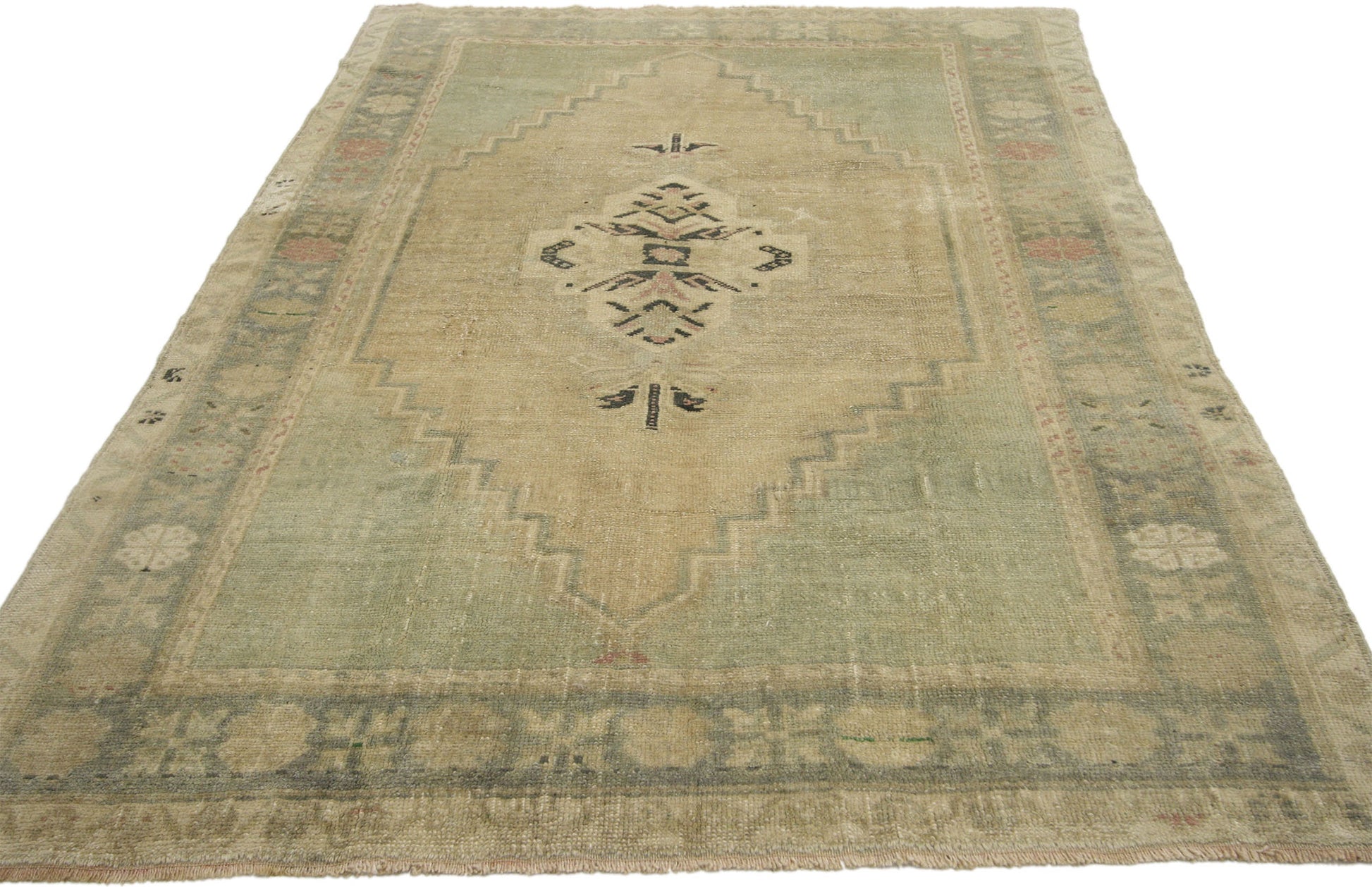 4 x 5 Vintage Oushak Rug 52397
