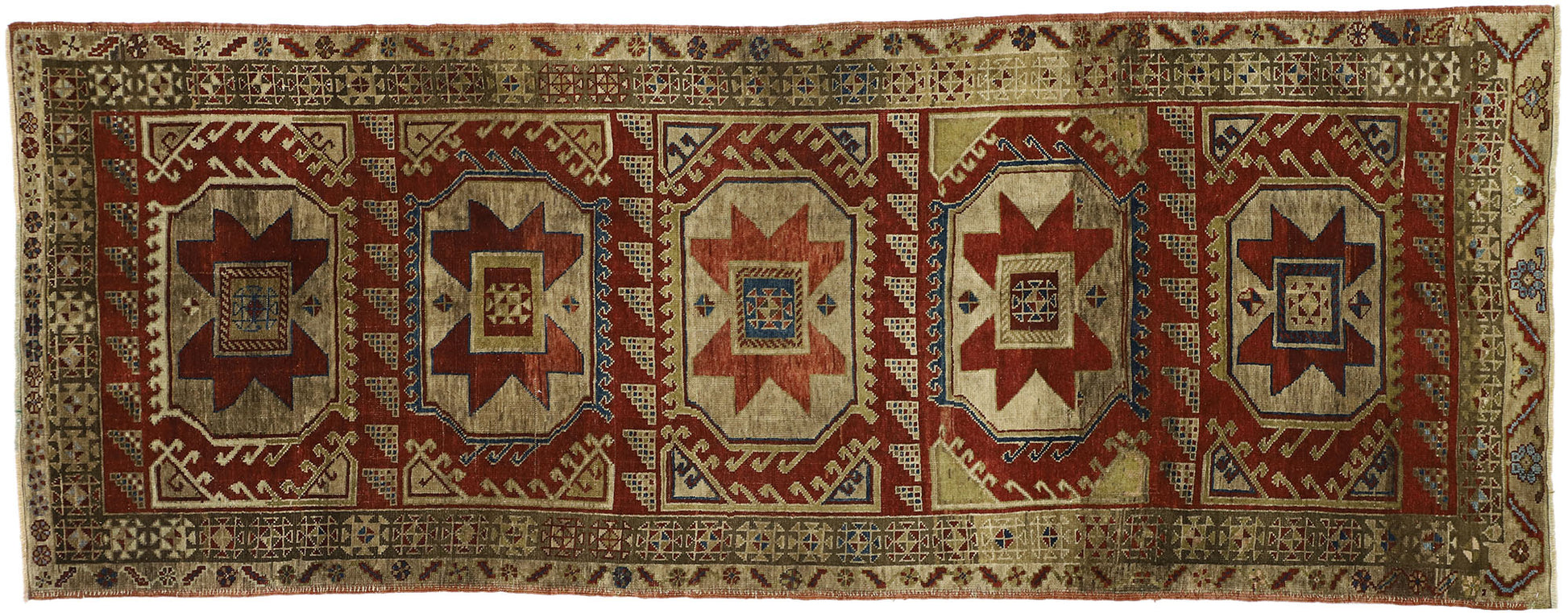 4 x 10 Vintage Turkish Oushak Runner 52398