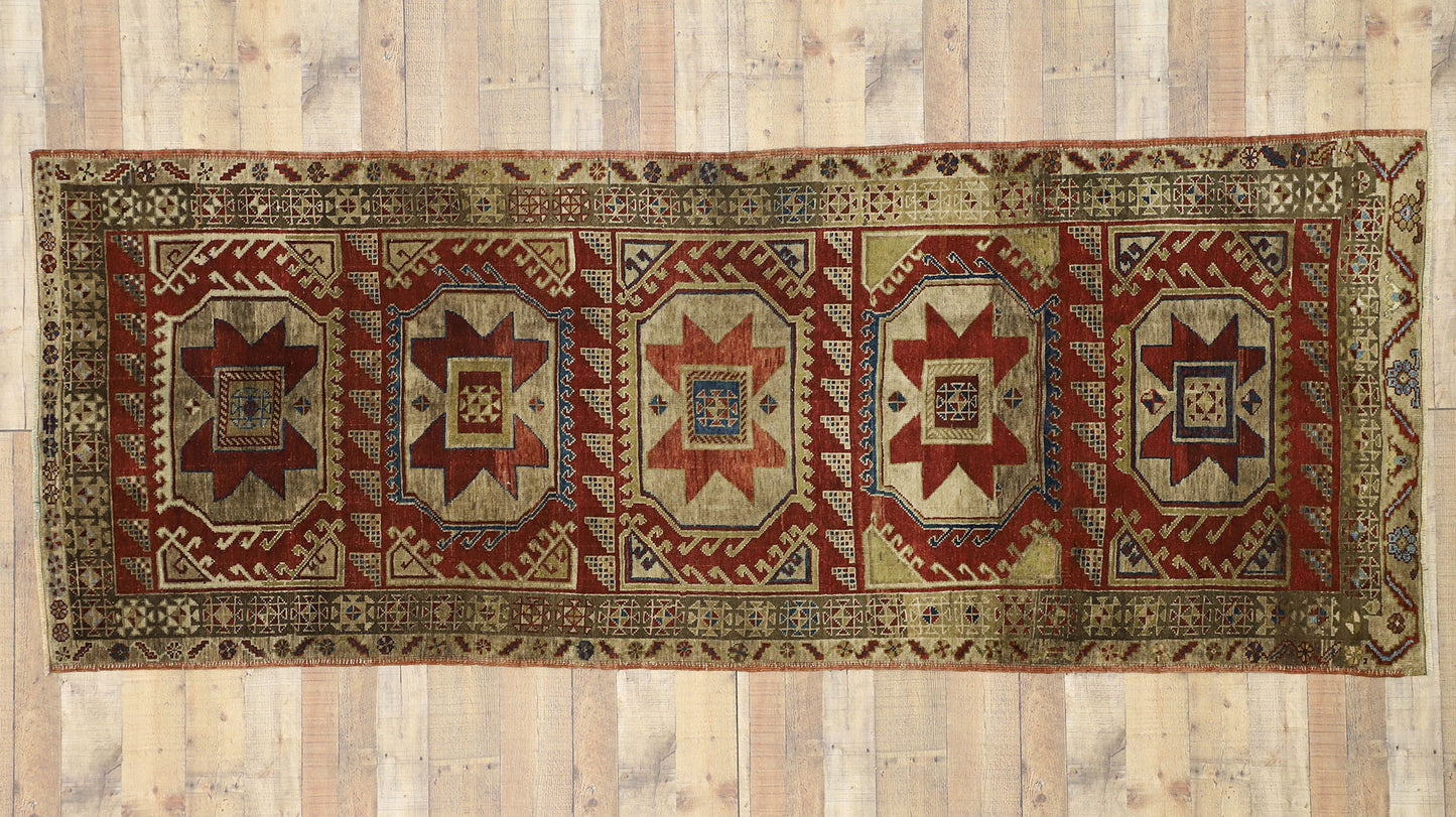 4 x 10 Vintage Turkish Oushak Runner 52398