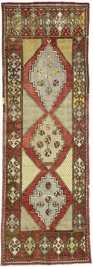 4 x 11 Vintage Turkish Oushak Runner 52403