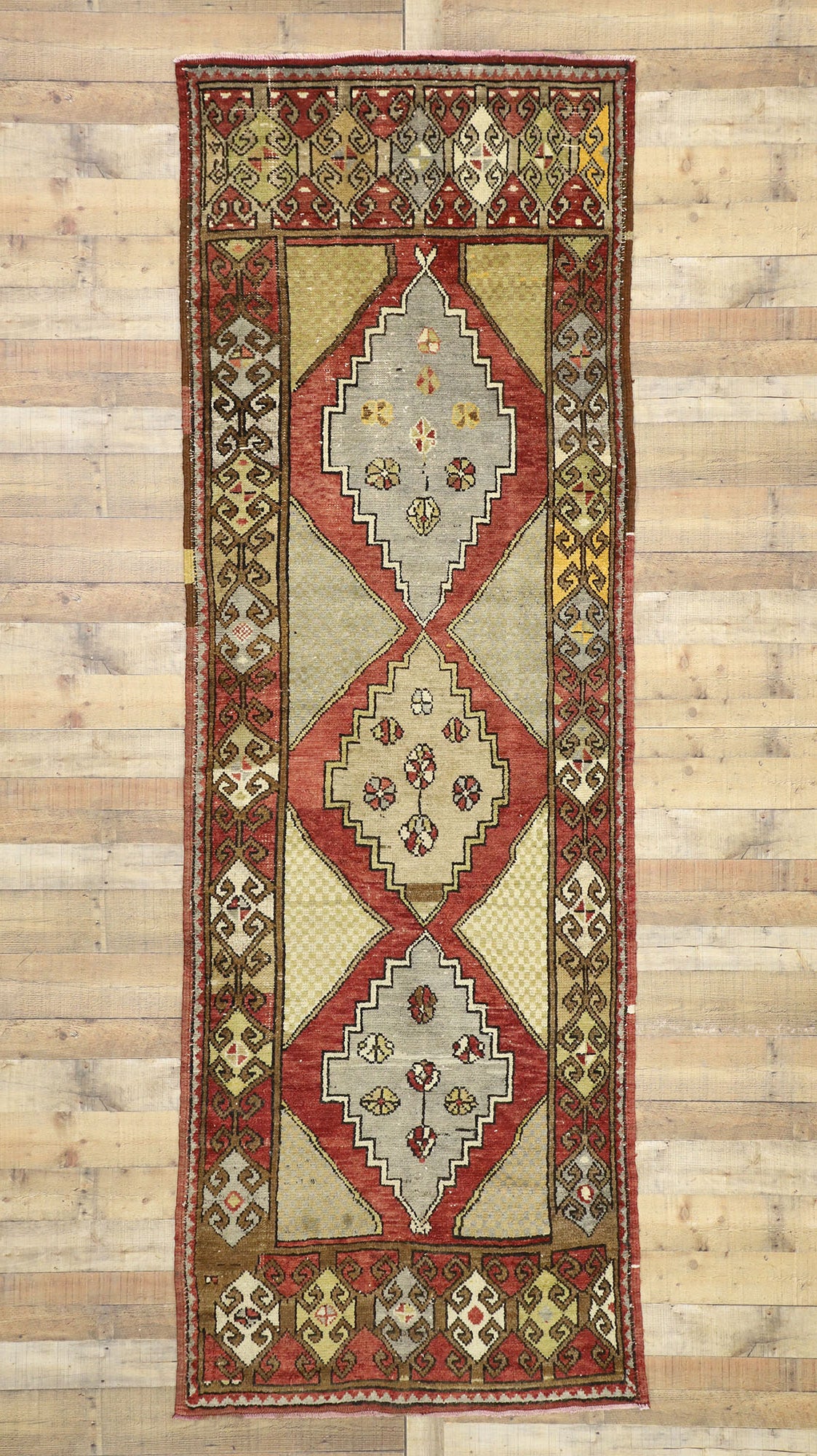 4 x 11 Vintage Turkish Oushak Runner 52403