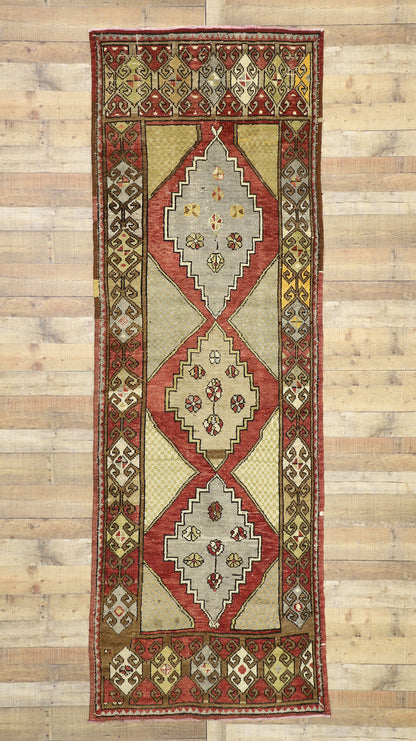 4 x 11 Vintage Turkish Oushak Runner 52403