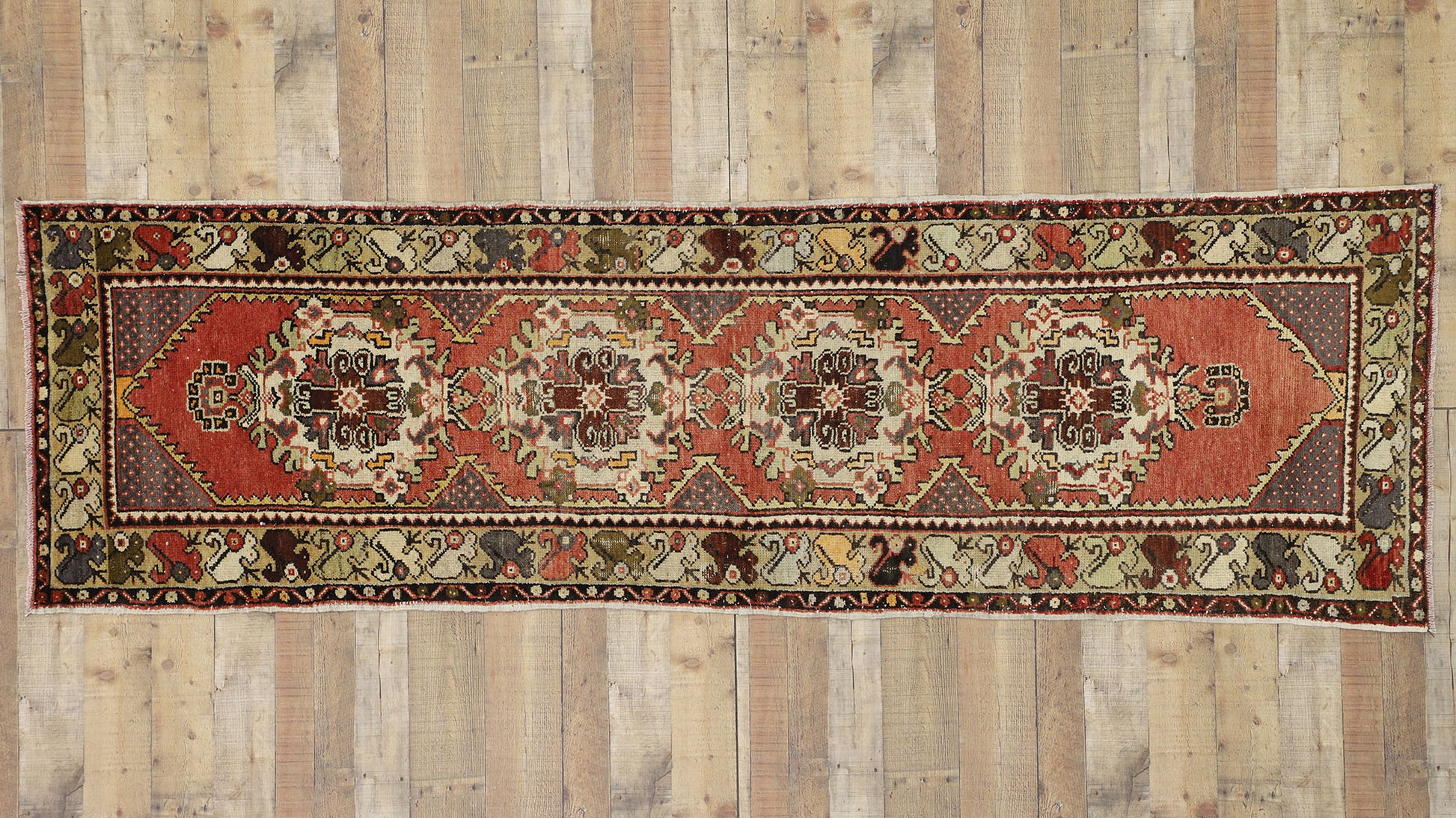 3 x 10 Vintage Turkish Oushak Rug 52408