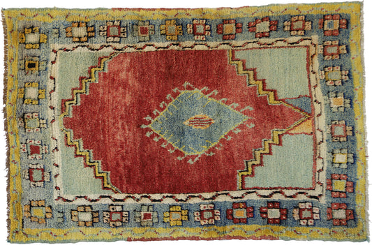 4 x 5 Vintage Turkish Oushak Rug 52409