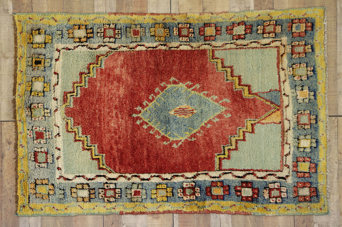 4 x 5 Vintage Turkish Oushak Rug 52409
