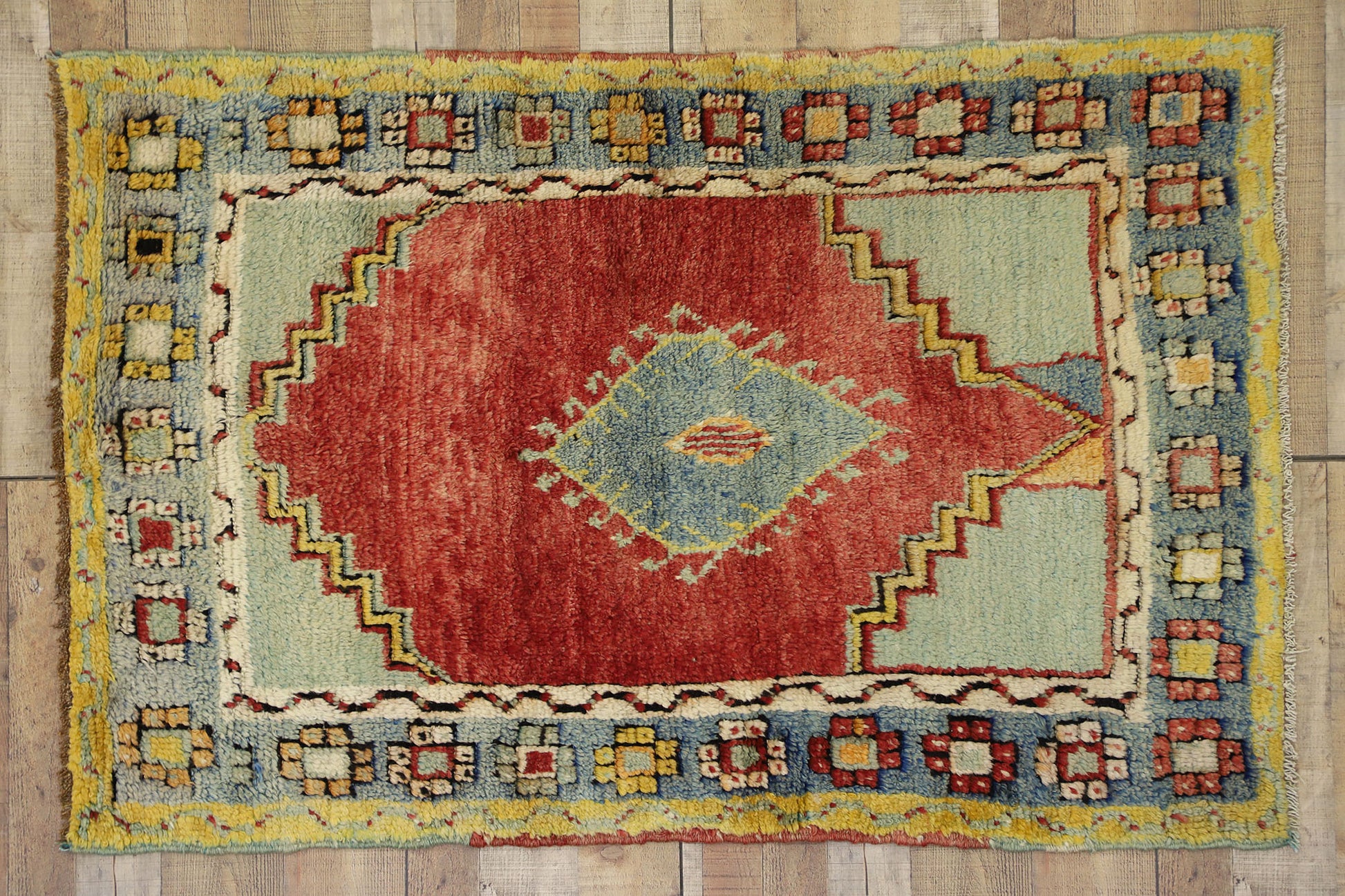 4 x 5 Vintage Turkish Oushak Rug 52409