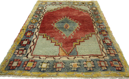 4 x 5 Vintage Turkish Oushak Rug 52409
