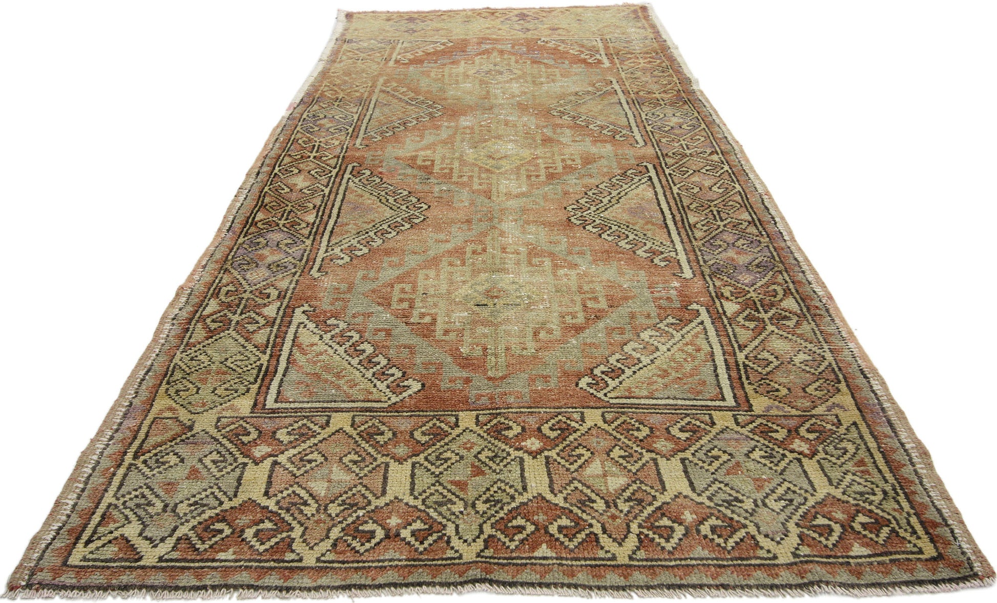 4 x 9 Vintage Turkish Oushak Rug 52410