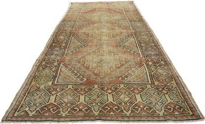 4 x 9 Vintage Turkish Oushak Rug 52410